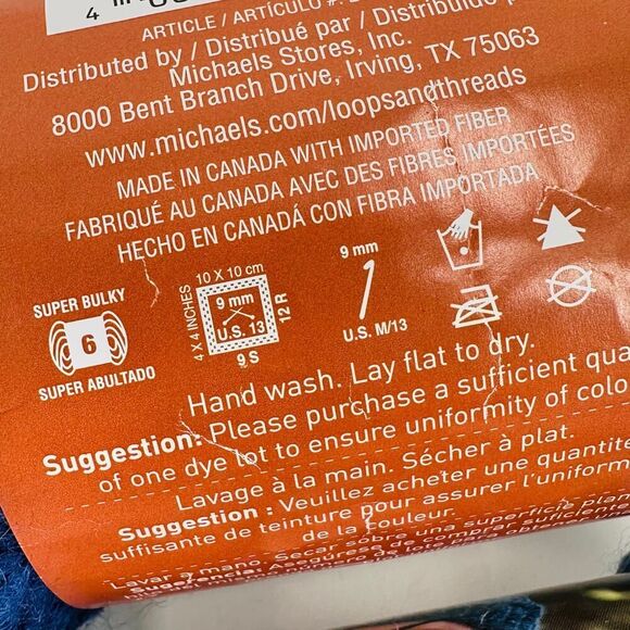 Loops and Thread Yarn Cozy Wool 50/50 Wool Acrylic LOT Blue Navy Golden Rod Gold - Picture 8 of 10